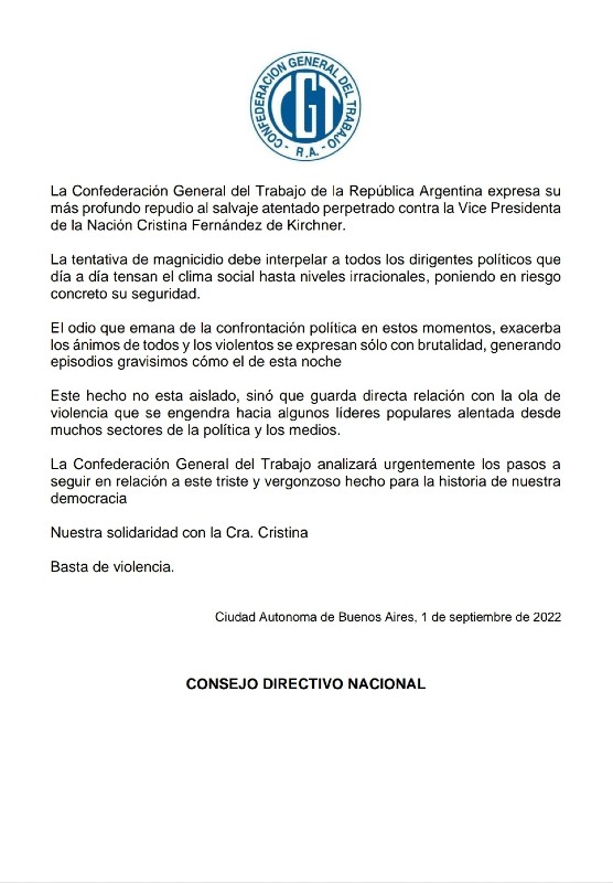 comunicado central trabajadores
