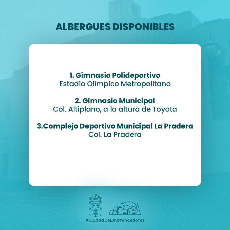 Albergues habilitados en San Pedro Sula.