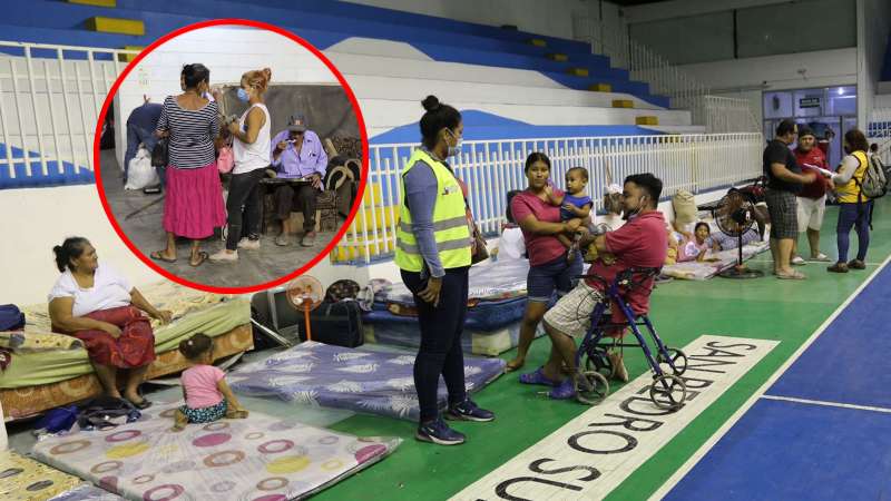 Albergados en el Gimnasio Municipal de SPS