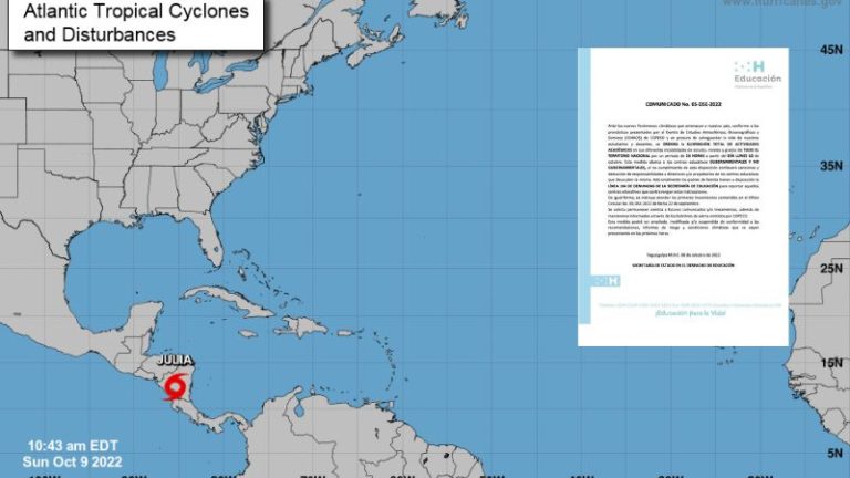 Suspenden clases Honduras por Julia