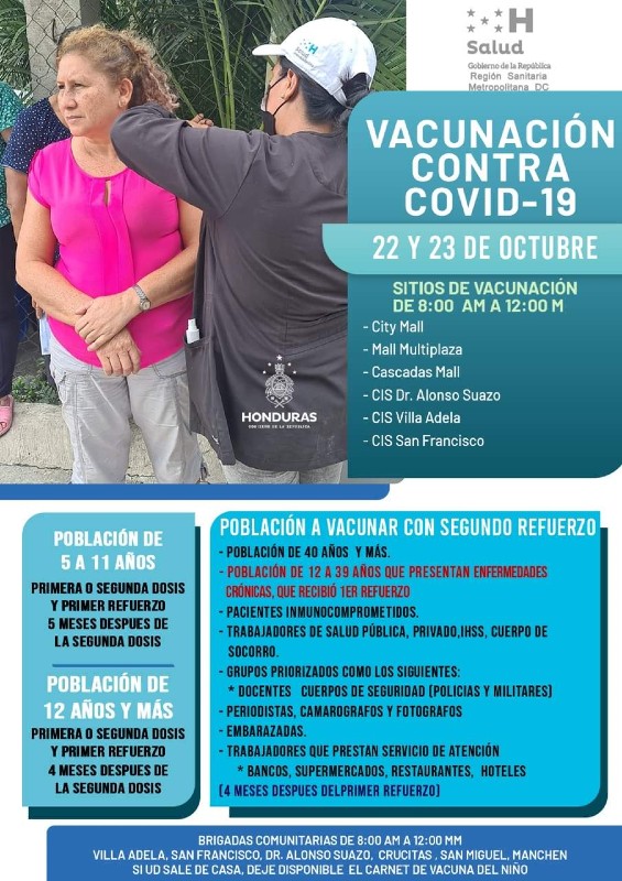Honduras vacunación domingo