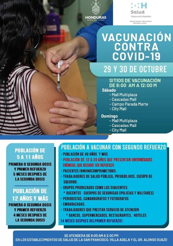 Honduras vacunación domingo