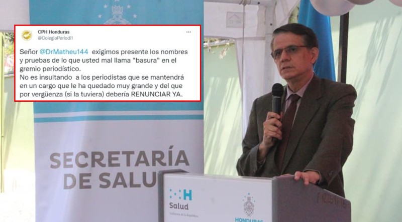 Colegio Periodistas responde a Matheu