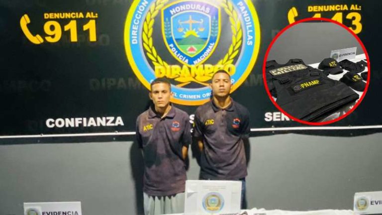 Pandilleros con vestimenta policial