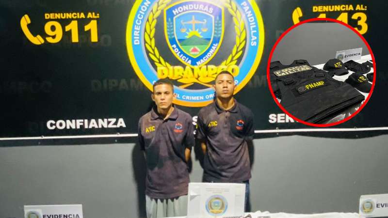 Pandilleros con vestimenta policial