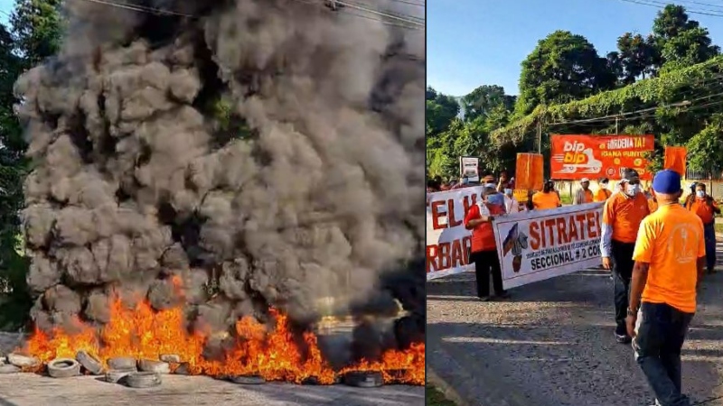 empleados de Hondutel bulevar del sur