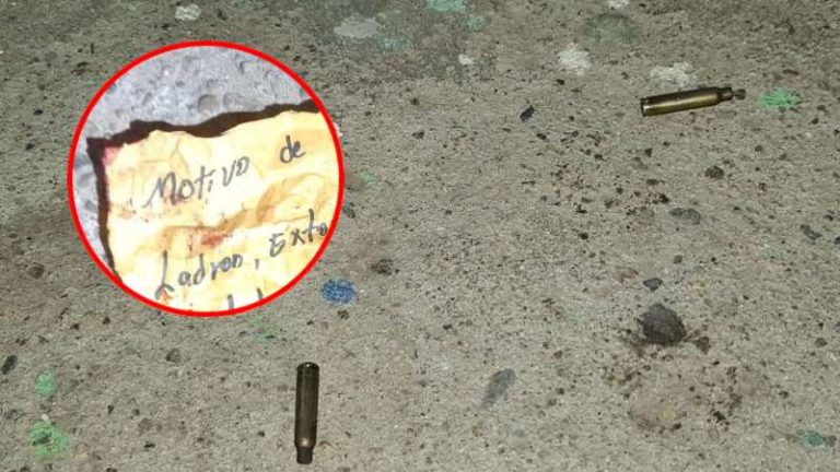 Acribillado con rótulo en Sonaguera