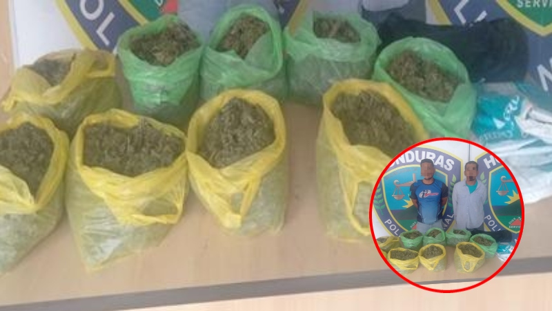 hombres paquetes marihuana