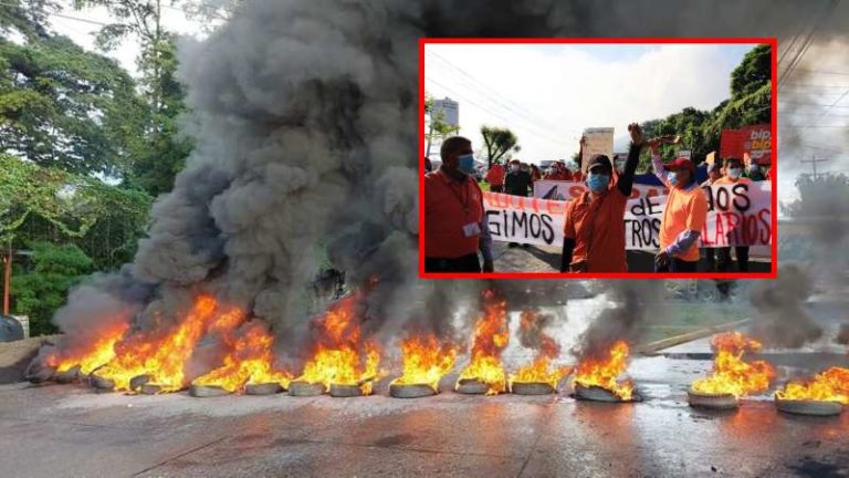 Protesta empleados de HONDUTEL